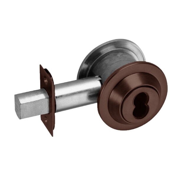 Cylindrical, Single Cylinder, 613 Oil-Rubbed Dark Bronze, 2-3/4 Backset, Less Cylinder